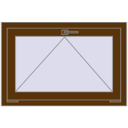 Tilt-and-Turn 900x600 mm EPSILON OPTIMA WALNUT two-sided