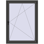 Tilt-and-Turn 1100x1500 mm REHAU ENERGY-SAVING SYNEGO MD BASALT_GREY two-sided