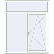 REHAU ENERGY-SAVING SYNEGO MD 1500x1800 mm RAL 9016 Traffic white two-sided