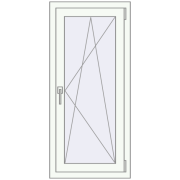 REHAU OPTIMUM EURO-DESIGN 70 590x1240 mm RAL 9016 Traffic white two-sided
