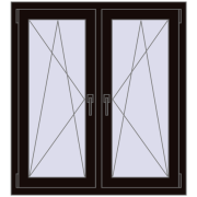 Okna skrzydłowe 1035x1100 mm REHAU ENERGY-SAVING SYNEGO MD BLACK_BROWN dwustronny