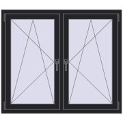 REHAU ENERGY-SAVING SYNEGO MD 1275x1100 mm BLACK_ULTI-MATT dwustronny