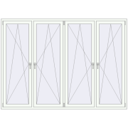Okna skrzydłowe 2500x1800 mm REHAU ENERGY-SAVING SYNEGO MD RAL 9016 Traffic white dwustronny