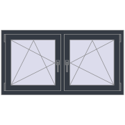 REHAU ENERGY-SAVING SYNEGO MD 1335x650 mm ANTHRACITE_GREY_STRUKTURAL dwustronny