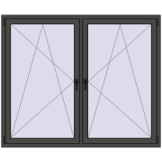 Okna skrzydłowe 1815x1460 mm REHAU ENERGY-SAVING SYNEGO MD BASALT_GREY dwustronny