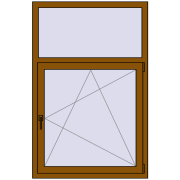 REHAU OPTIMUM EURO-DESIGN 70 980x1500 mm GOLDEN OAK two-sided