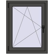 Tilt-and-Turn 700x900 mm REHAU ENERGY-SAVING SYNEGO MD BASALT_GREY two-sided