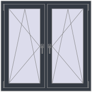 REHAU OPTIMUM EURO-DESIGN 70 1150x1150 mm ANTHRACITE_GREY_STRUKTURAL two-sided
