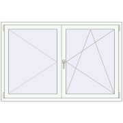 REHAU ENERGY-SAVING SYNEGO MD 1650x1085 mm RAL 9016 Traffic white two-sided