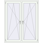 REHAU OPTIMUM EURO-DESIGN 70 1230x1500 mm RAL 9016 Traffic white two-sided