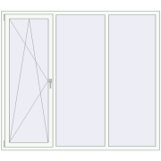 REHAU ENERGY-SAVING SYNEGO MD 2040x1800 mm RAL 9016 Traffic white two-sided