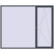 Okna skrzydłowe 2700x2200 mm REHAU ENERGY-SAVING SYNEGO MD ANTHRACITE_GREY_STRUKTURAL dwustronny