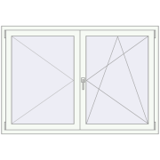 REHAU ENERGY-SAVING SYNEGO MD 1560x1075 mm RAL 9016 Traffic white two-sided