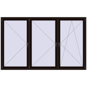 REHAU OPTIMUM EURO-DESIGN 70 2600x1600 mm BLACK_BROWN dwustronny