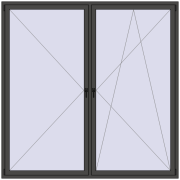 REHAU ENERGY-SAVING SYNEGO MD 2300x2300 mm BASALT_GREY two-sided