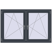 REHAU ENERGY-SAVING SYNEGO MD 1500x950 mm ANTHRACITE_GREY_STRUKTURAL dwustronny