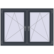 Tilt-and-Turn 1440x965 mm REHAU ENERGY-SAVING SYNEGO MD ANTHRACITE_GREY_STRUKTURAL two-sided