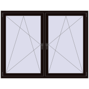 Tilt-and-Turn 1755x1370 mm REHAU ENERGY-SAVING SYNEGO MD BLACK_BROWN two-sided