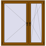 REHAU OPTIMUM EURO-DESIGN 70 1450x1500 mm GOLDEN OAK two-sided
