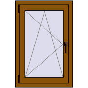 REHAU OPTIMUM EURO-DESIGN 70 600x900 mm GOLDEN OAK two-sided