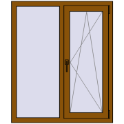 REHAU OPTIMUM EURO-DESIGN 70 1000x1200 mm GOLDEN OAK two-sided