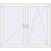 REHAU OPTIMUM EURO-DESIGN 70 1740x1530 mm RAL 9016 Traffic white two-sided