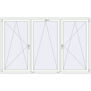 REHAU ENERGY-SAVING SYNEGO MD 2400x1500 mm RAL 9016 Traffic white two-sided
