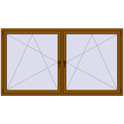 REHAU ENERGY-SAVING SYNEGO MD 2230x1230 mm GOLDEN OAK two-sided