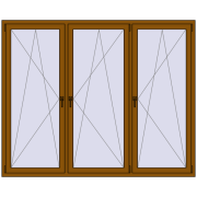 REHAU OPTIMUM EURO-DESIGN 70 2150x1740 mm GOLDEN OAK two-sided