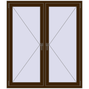 REHAU OPTIMUM EURO-DESIGN 70 1300x1500 mm DARK_OAK two-sided