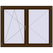 REHAU OPTIMUM EURO-DESIGN 70 1450x1150 mm DARK_OAK two-sided