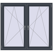 REHAU ENERGY-SAVING SYNEGO MD 1545x1325 mm ANTHRACITE_GREY_STRUKTURAL dwustronny