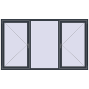REHAU ENERGY-SAVING SYNEGO MD 2400x1400 mm ANTHRACITE_GREY_STRUKTURAL two-sided