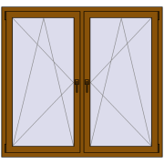 REHAU OPTIMUM EURO-DESIGN 70 1500x1400 mm GOLDEN OAK two-sided