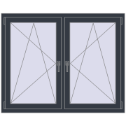 REHAU ENERGY-SAVING SYNEGO MD 1395x1100 mm ANTHRACITE_GREY_STRUKTURAL dwustronny