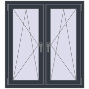 Okna skrzydłowe 1035x1100 mm REHAU ENERGY-SAVING SYNEGO MD ANTHRACITE_GREY_STRUKTURAL dwustronny