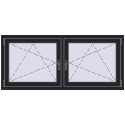 REHAU ENERGY-SAVING SYNEGO MD 1560x710 mm BLACK_ULTI-MATT dwustronny REHAU ENERGY-SAVING SYNEGO MD 1560x710 mm BLACK_ULTI-MATT dwustronny