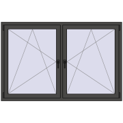Tilt-and-Turn 1770x1145 mm REHAU ENERGY-SAVING SYNEGO MD BASALT_GREY two-sided Tilt-and-Turn 1770x1145 mm REHAU ENERGY-SAVING SYNEGO MD BASALT_GREY two-sided