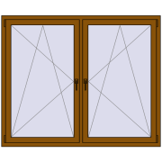 REHAU OPTIMUM EURO-DESIGN 70 1700x1400 mm GOLDEN OAK two-sided