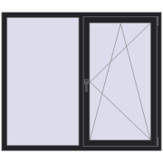 REHAU OPTIMUM EURO-DESIGN 70 1500x1300 mm BLACK_ULTI-MATT two-sided