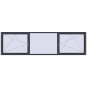 REHAU OPTIMUM EURO-DESIGN 70 3500x950 mm ANTHRACITE_GREY_STRUKTURAL two-sided