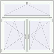 Okna skrzydłowe 1500x1500 mm REHAU OPTIMUM EURO-DESIGN 70 RAL 9016 Traffic white dwustronny