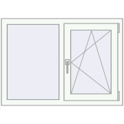 REHAU OPTIMUM EURO-DESIGN 70 1050x750 mm RAL 9016 Traffic white two-sided