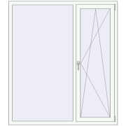 REHAU OPTIMUM EURO-DESIGN 70 1480x1680 mm RAL 9016 Traffic white two-sided