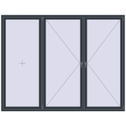 REHAU ENERGY-SAVING SYNEGO MD 2700x2100 mm ANTHRACITE_GREY_STRUKTURAL two-sided
