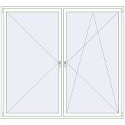 REHAU ENERGY-SAVING SYNEGO MD 2300x2100 mm RAL 9016 Traffic white two-sided