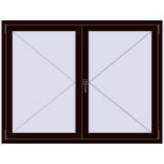 Okna skrzydłowe 1500x1150 mm REHAU ENERGY-SAVING SYNEGO MD CHOCOLATE_BROWN dwustronny