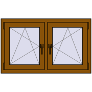 Okna skrzydłowe 1065x635 mm REHAU ENERGY-SAVING SYNEGO MD GOLDEN OAK dwustronny