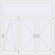 Okna skrzydłowe 1800x1800 mm ALU STANDARD 72 RAL 9016 Traffic white dwustronny