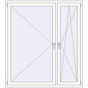 REHAU OPTIMUM EURO-DESIGN 70 1480x1660 mm RAL 9016 Traffic white two-sided